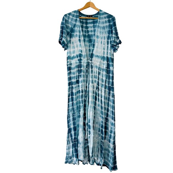 Torrid Teal Tie-Dye Maxi Duster Cardigan – 2X - Picture 2 of 8